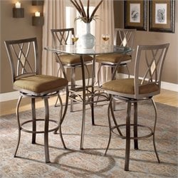 Hillsdale Brookside 5 Piece Bar Height Bistro Table Set with Diamond Stools