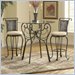Hillsdale Milan Bar Height Bistro Table Set with Pewter Stools