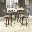 Hillsdale Brookside 5 Piece Counter Height Dining Table Set with Oval Stools