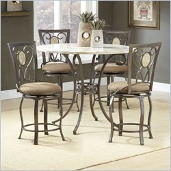 Hillsdale Brookside 5 Piece Counter Height Dining Table Set with Oval Stools