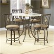 Hillsdale Brookside 5 Piece Counter Height Dining Table Set with Diamond Stools