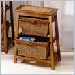 Hillsdale Wood and Wicker Walnut 2 Drawer Pyramid