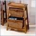 Hillsdale Wood and Wicker Walnut 2 Drawer Pyramid
