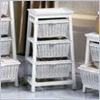 Hillsdale Wood and Wicker White 3 Drawer Pyramid