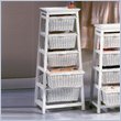 Hillsdale Wood and Wicker White 5 Drawer Pyramid