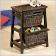 Hillsdale Wood and Wicker Black 2 Drawer Pyramid