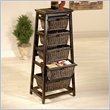 Hillsdale Wood and Wicker Black 5 Drawer Pyramid