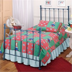 Hillsdale Molly Twin Metal Panel Bed in Blue Finish
