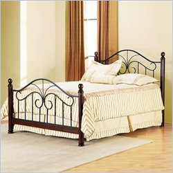 Hillsdale Eden Wood and Metal Poster Bed in Black and Cherry Finish