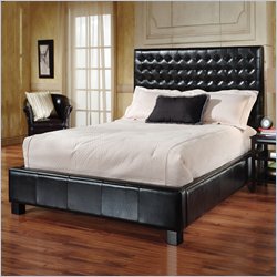 Hillsdale Nova Dark Brown Upholstered Leather Platform Bed