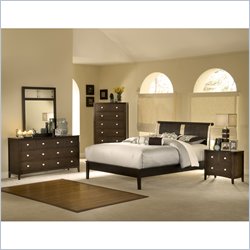 Hillsdale New Town King Wood Platform Bed 5 Piece Bedroom Set in Espresso