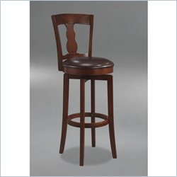 Hillsdale Ridgeville Brown Swivel Counter Stool with Vinyl Seat
