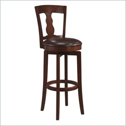 Hillsdale Ridgeville Brown Swivel Bar Stool with Vinyl Seat