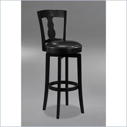 Hillsdale Ridgeville Black Swivel Counter Stool with Vinyl Seat