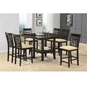 Hillsdale Tabacon 7 Piece Counter Height Dining Set in Cappuccino