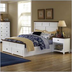 Hillsdale Sea Coast White Storage Bed 4 Piece Bedroom Set