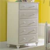 Hillsdale Lauren 5 Drawer Chest in White Finish