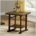 Hillsdale Frankfort Square Slate Top End Table in Medium Brown