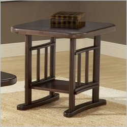 Hillsdale Versailles Square Wood Top End Table in Merlot