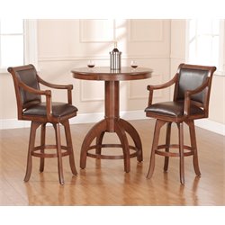 Hillsdale Palm Springs 3 Piece Pub Table with 2 Stools Set in Medium Brown Cherry