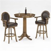 Hillsdale Warrington 3 Piece Pub Table with 2 Stools in Rich Cherry