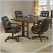 Hillsdale Frankfort 5 Piece Dining Table Set with 4 Leather Arm Chairs