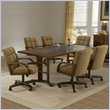 Hillsdale Frankfort 7 Piece Dining Table Set in Medium Brown
