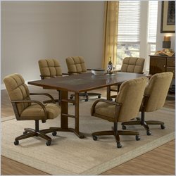 Hillsdale Frankfort 7 Piece Dining Table Set in Medium Brown