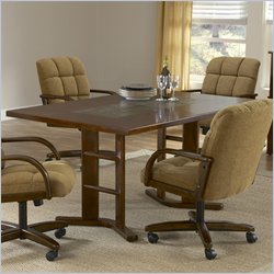 Hillsdale Frankfort Slate Top Casual Dining Table in Medium Brown Finish