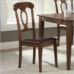 Hillsdale Corsica Leather Dining Side Chair in Brown Finish  (Set of 2 )