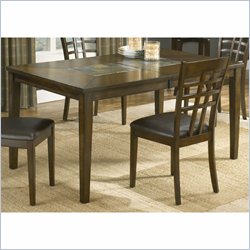 Hillsdale Coronado Extension Wood and Slate Top Dining Table in Cherry Finish