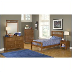 Hillsdale Taylor Falls Wood Panel Bed 4 Piece Bedroom Set in Pine Finish-Twin