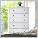 Hillsdale Dio 5 Drawer Chest in White Finish