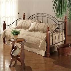 Hillsdale Camelot Wood and Metal Daybed in Cherry Finish with Pop-Up Trundle by Hillsdale