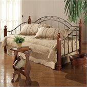Hillsdale Camelot Wood and Metal Daybed in Cherry Finish with Pop-Up Trundle