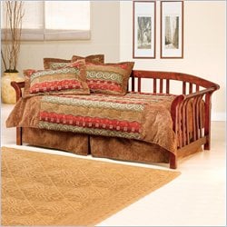 Hillsdale Dorchester Solid Pine Daybed in Brown Cherry with Pop-Up Trundle