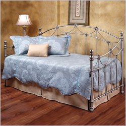 Hillsdale Kara Satin Metal Daybed in Silver Finish with Pop-Up Trundle