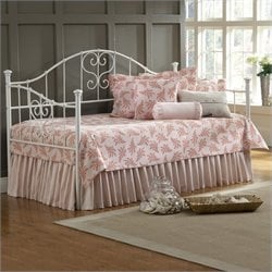 Hillsdale Lucy Girls Metal Daybed in White Finish with Pop-Up Trundle
