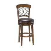 Hillsdale Bergamo 30 Inch Swivel Bar Stool in Distressed Medium Brown Cherry