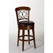 Hillsdale Bergamo 26 Swivel Counter Stool in Distressed Medium Brown Cherry