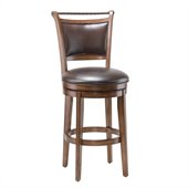 Hillsdale Calais 30 Inch Swivel Bar Stool in Distressed Medium Brown Cherry