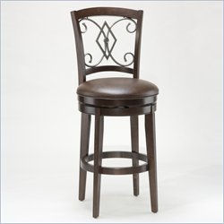 Hillsdale Pamplona 30 Inch Swivel Bar Stool in Distressed Medium Brown Cherry