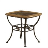 Hillsdale Lakeview Square Slat Top End Table in Brown and Medium Oak