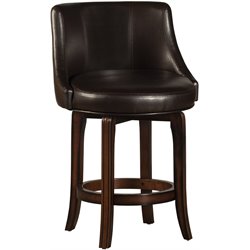Hillsdale Napa Valley 25 Swivel Counter Stool in Dark Brown Cherry-Brown Leather