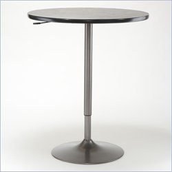 Hillsdale Aspen Adjustable Round Pub Table in Oyster Grey and Black