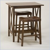 Hillsdale Brenton 3 Piece Counter Height Pub Table Set in Medium Oak