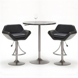 Hillsdale Valencia 3 Piece Pub Table Set with Bar Stools in Oyster Grey