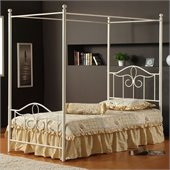 Hillsdale Westfield Metal Canopy Bed 4 Piece Bedroom Set in Off White