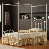 Hillsdale Westfield Metal Canopy Bed 5 Piece Bedroom Set in Off White