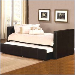 Hillsdale Marcella Leather Daybed with Trundle in Brown